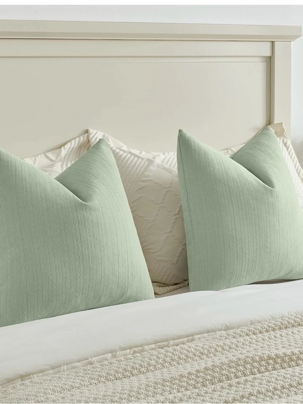 Soft Sage Green Decorative Throw Pillow Pair